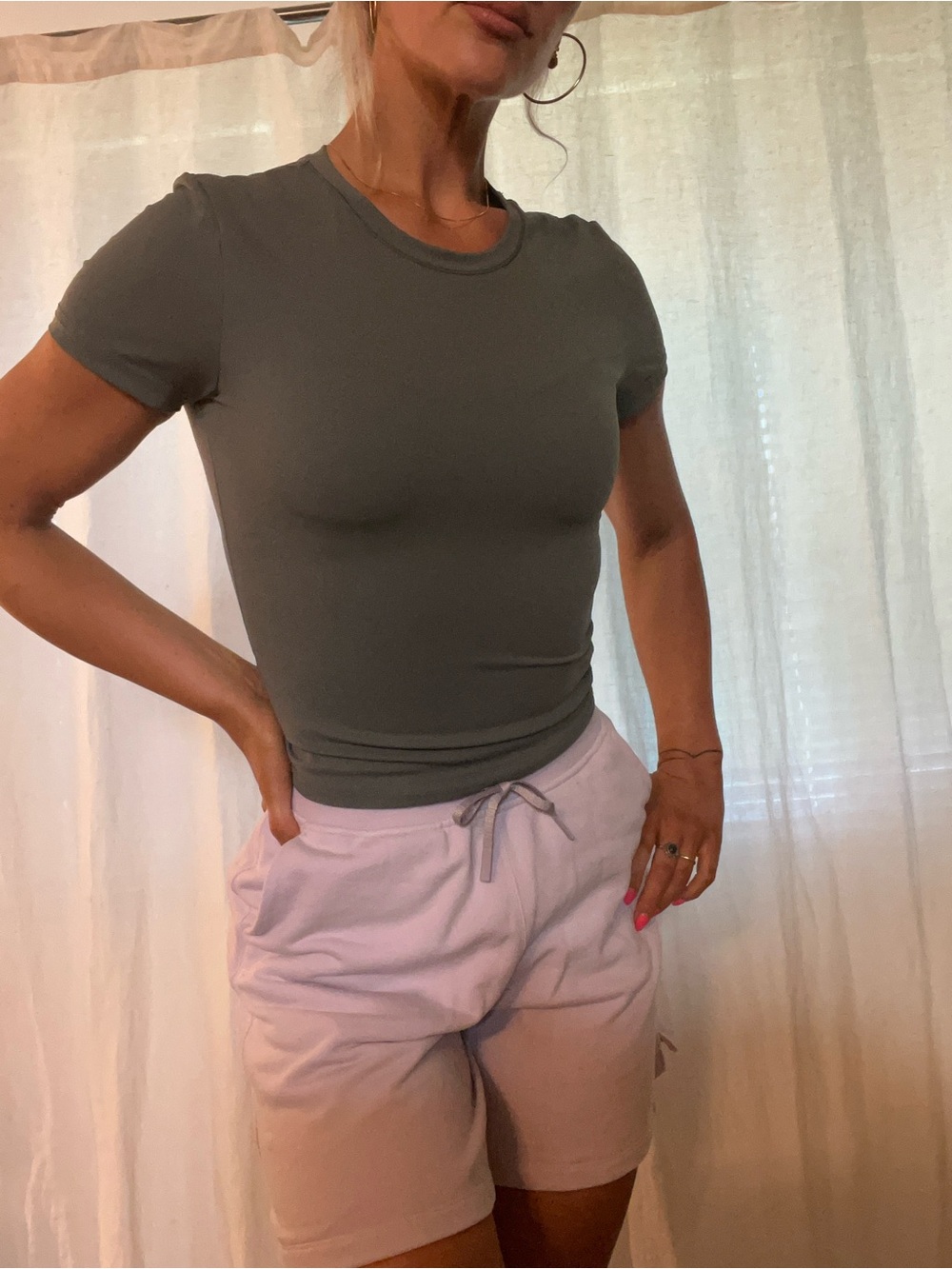 Leelo Olive Crewneck Short Sleeve Tee